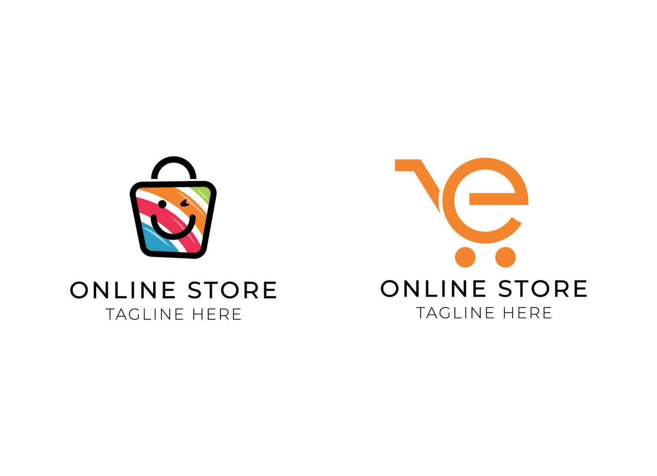 Online shop vector logo for business.