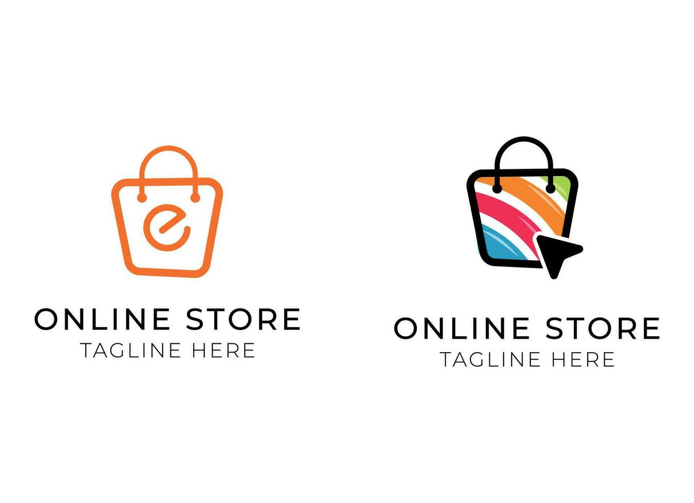 Online shop vector logo for business.