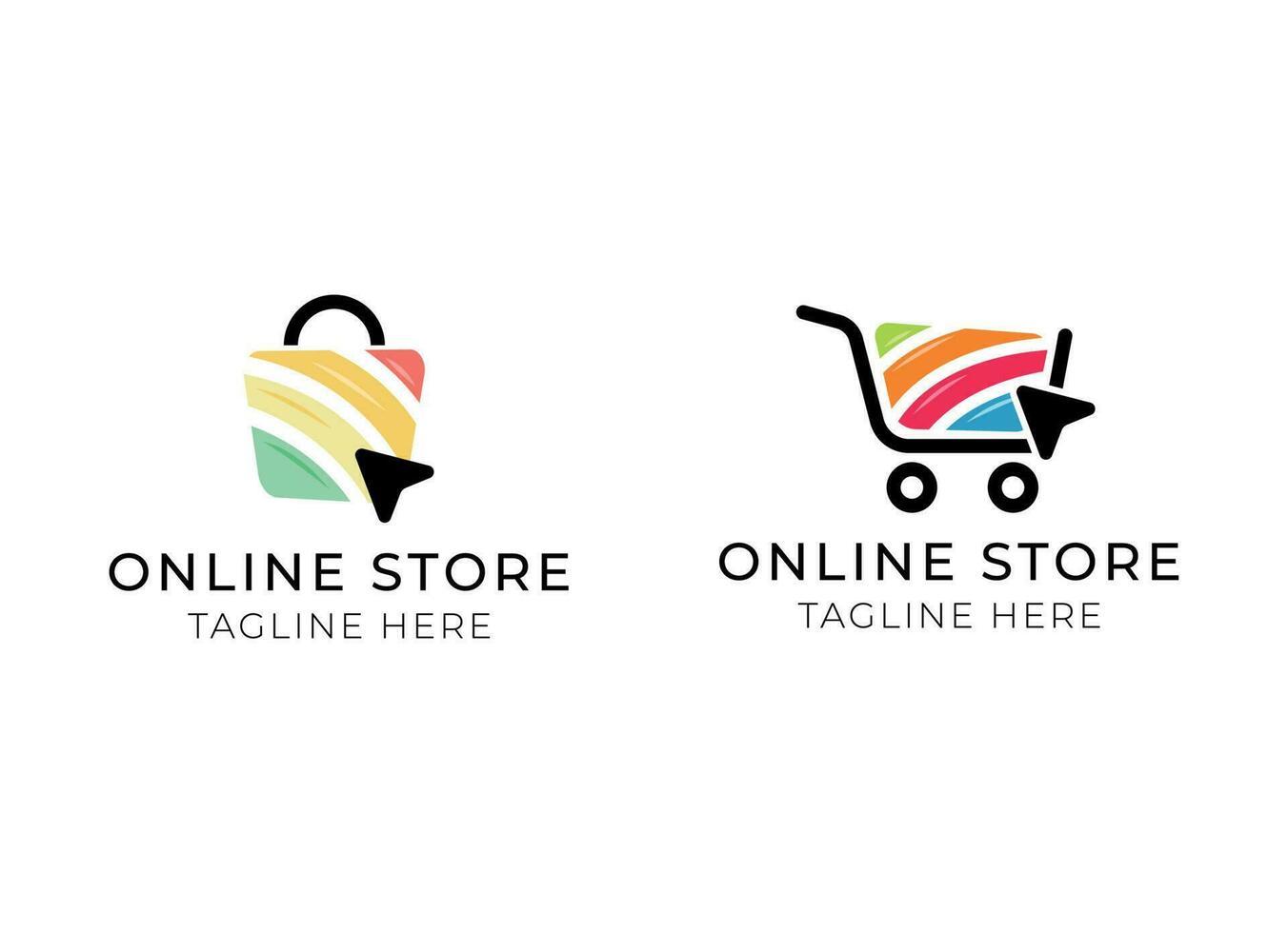 Online shop vector logo for business.