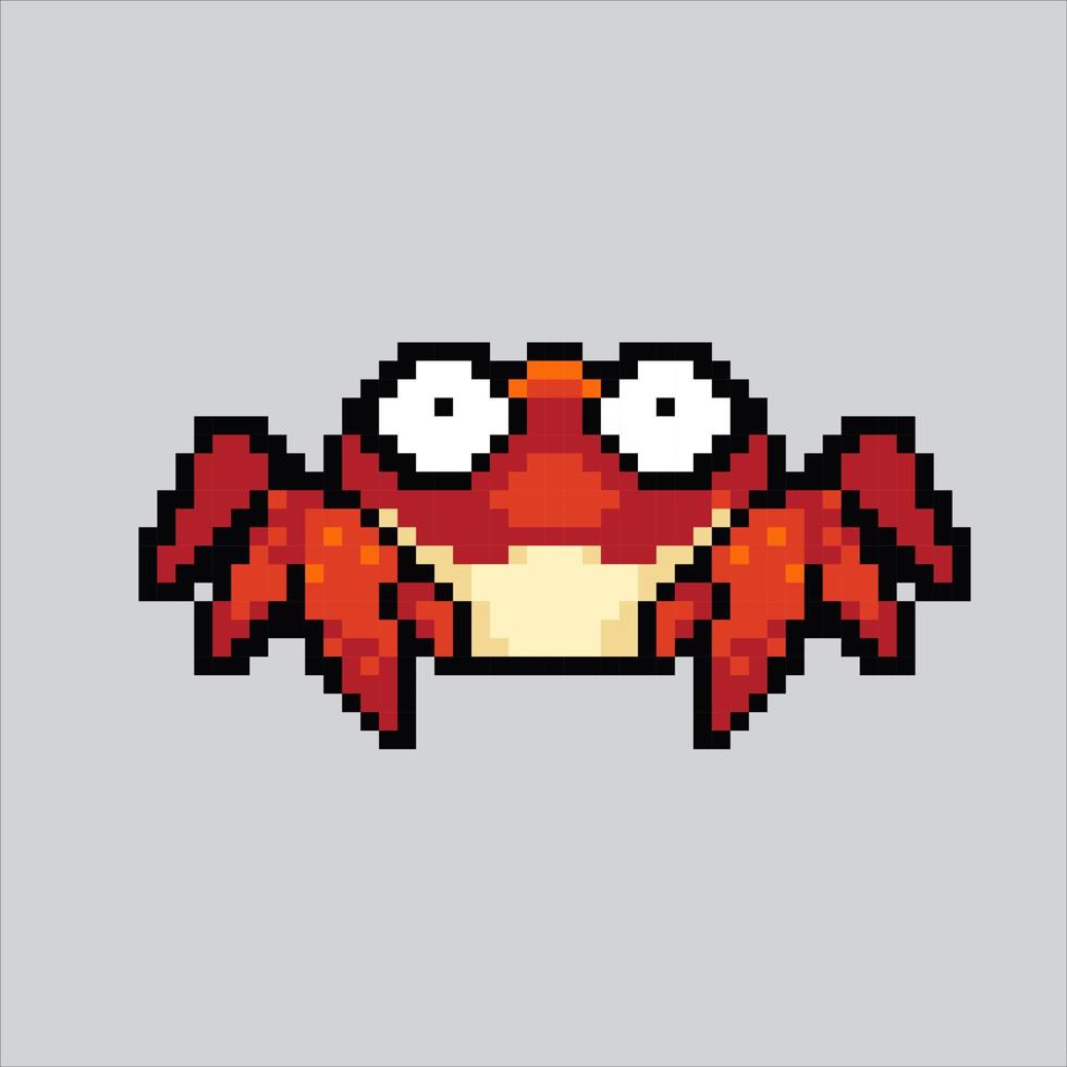 Pixel art illustration crab. Pixelated sea crab. sea crab pixelated for the pixel art game and icon for website and video game. old school retro. vector