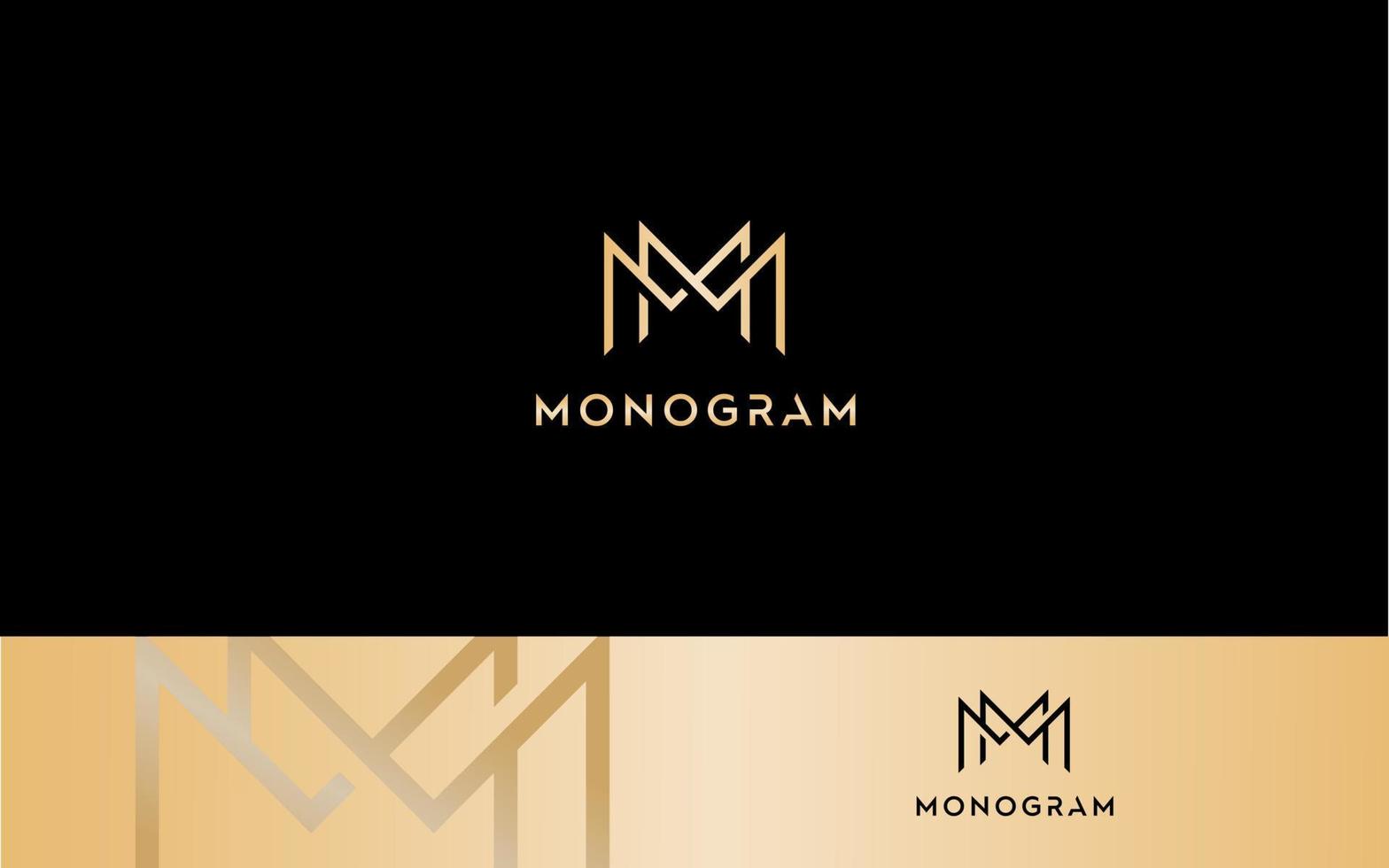 Typography letter mm luxury logo vector