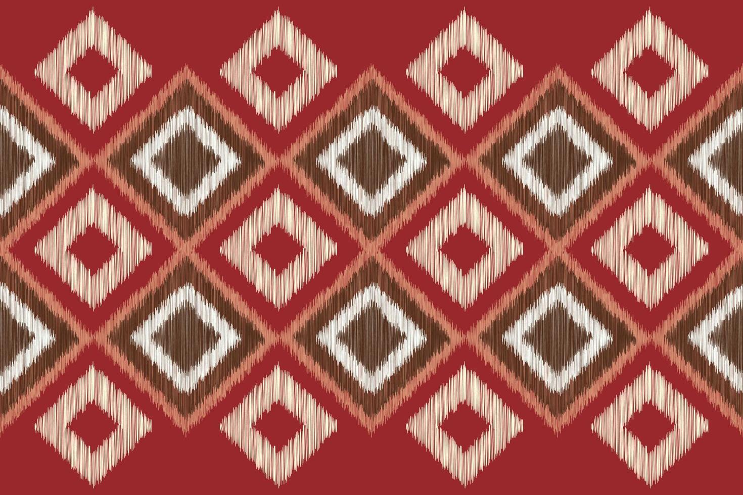 Ethnic Ikat fabric pattern geometric style.African Ikat embroidery Ethnic oriental pattern red background. Abstract,vector,illustration.For texture,clothing,scraf,decoration,carpet. vector