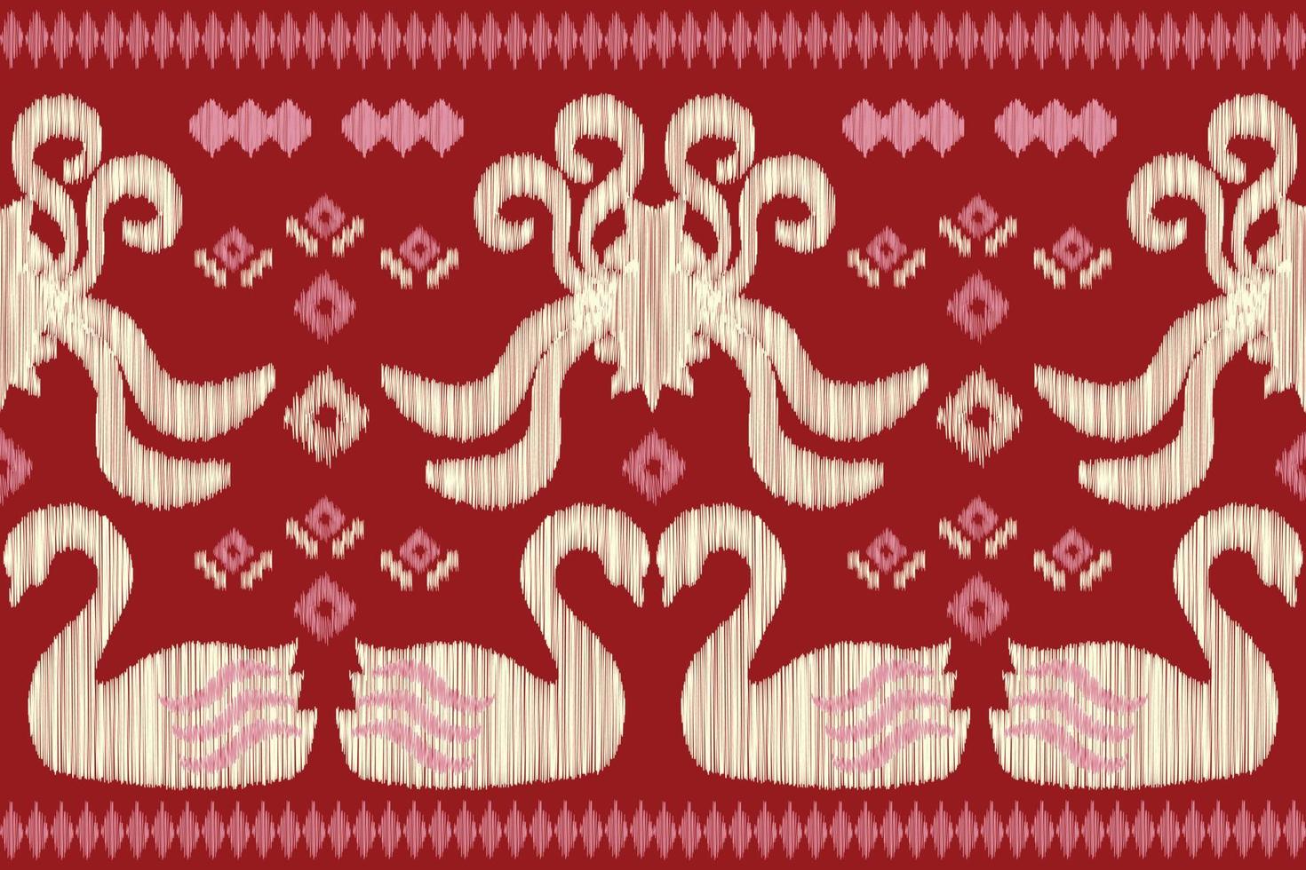 étnico ikat tela modelo geométrico estilo.africano ikat bordado étnico oriental modelo rojo antecedentes. resumen,vector,ilustración.para textura,ropa,scraf,decoración,alfombra. vector