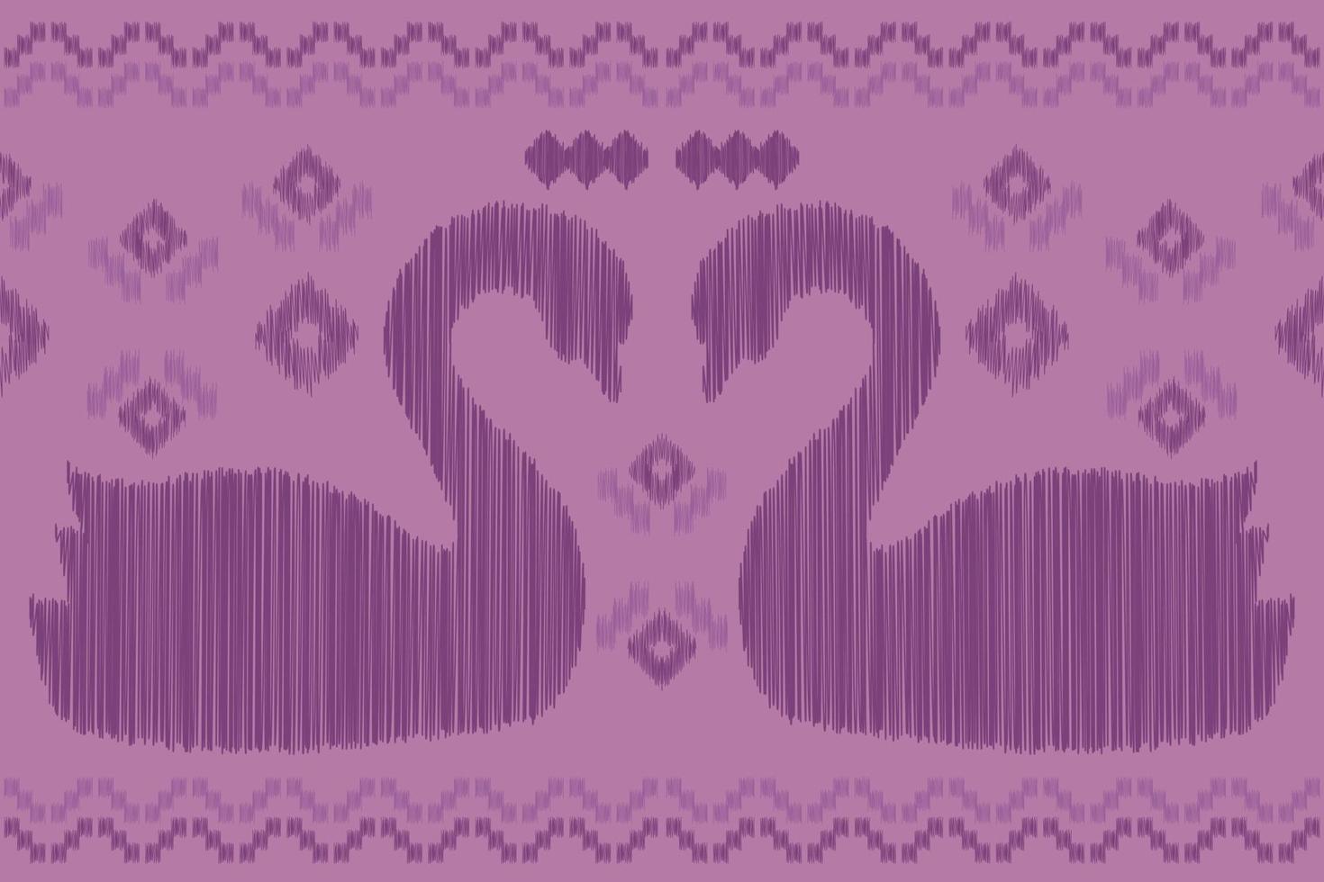 Ethnic Ikat fabric pattern geometric style.African Ikat embroidery Ethnic oriental pattern violet purple background. Abstract,vector,illustration.For texture,clothing,scraf,decoration,carpet. vector