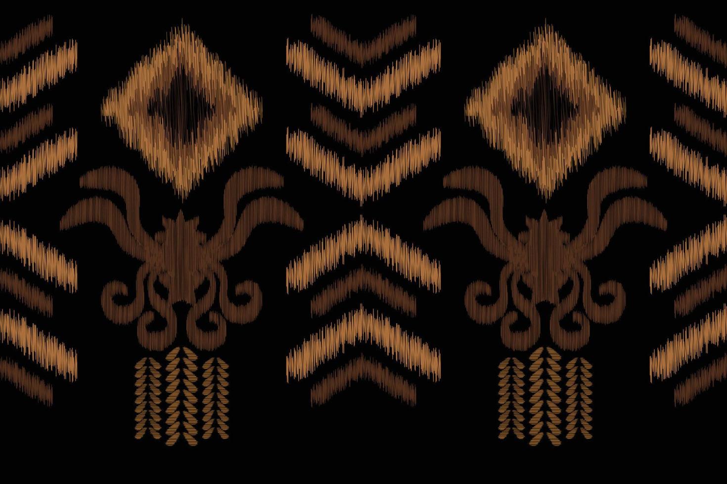 Ethnic Ikat fabric pattern geometric style.African Ikat embroidery Ethnic oriental pattern black background. Abstract,vector,illustration.For texture,clothing,scraf,decoration,carpet. vector