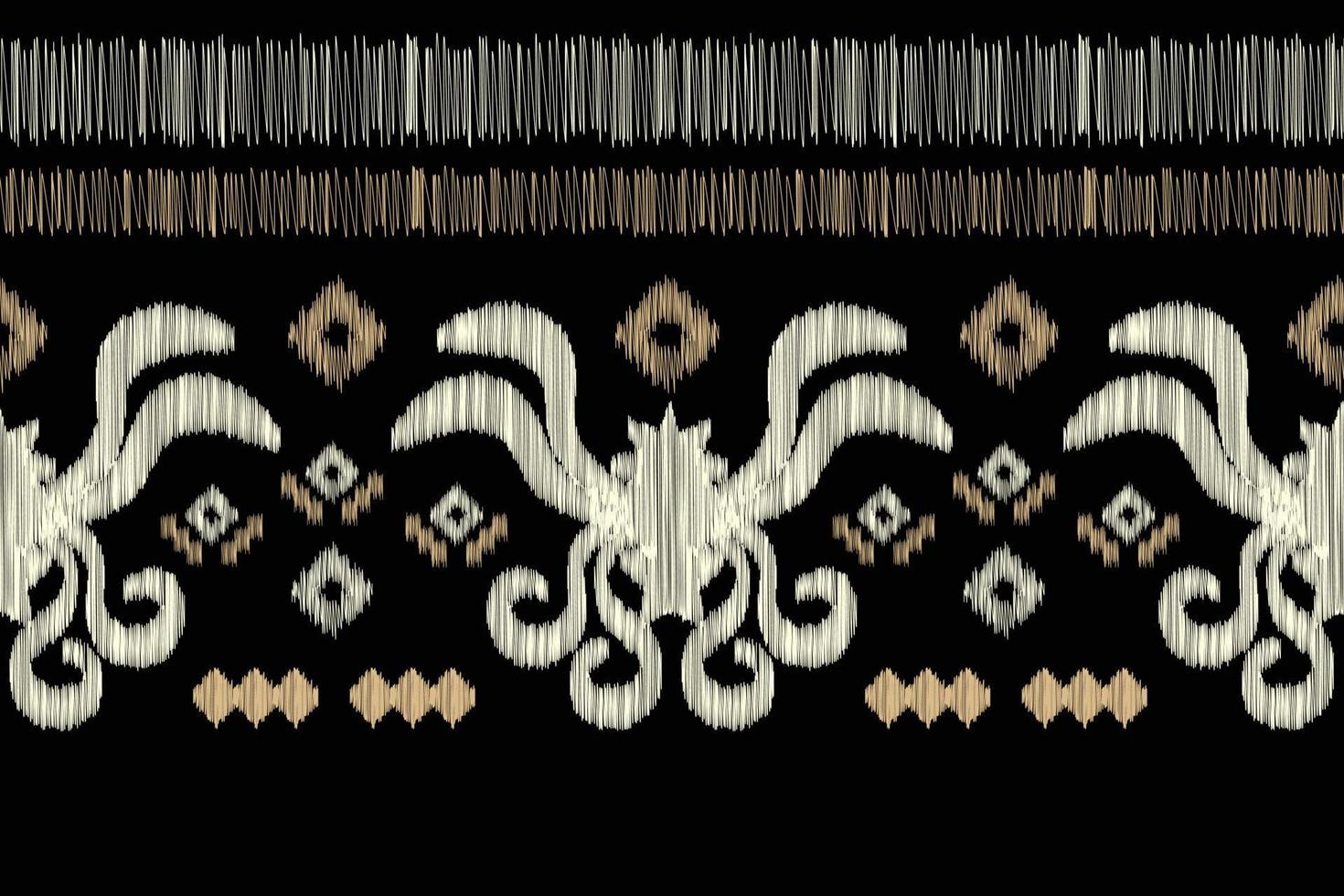 Ethnic Ikat fabric pattern geometric style.African Ikat embroidery Ethnic oriental pattern black background. Abstract,vector,illustration.For texture,clothing,scraf,decoration,carpet. vector