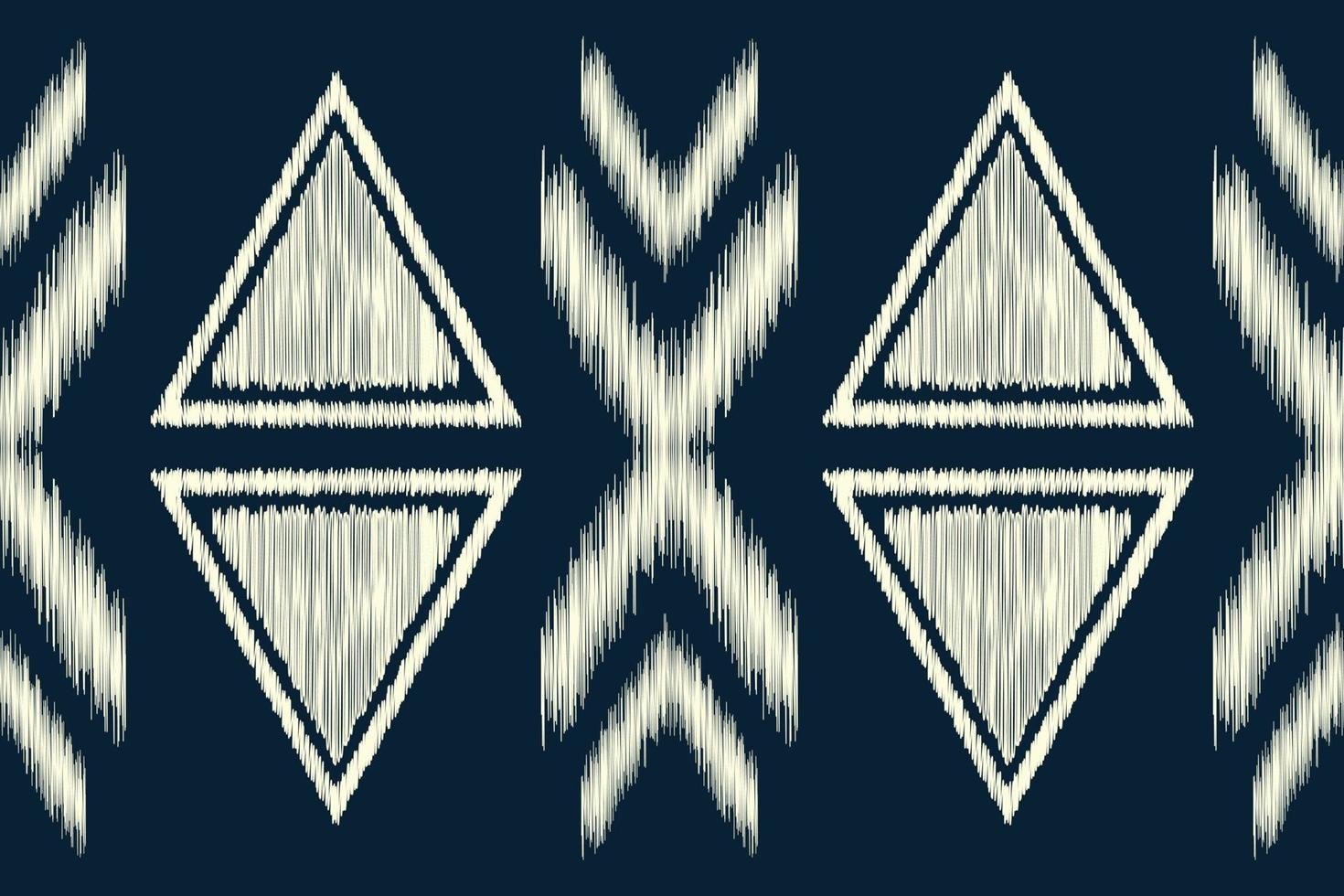 Ethnic Ikat fabric pattern geometric style.African Ikat embroidery Ethnic oriental pattern navy blue background. Abstract,vector,illustration.For texture,clothing,scraf,decoration,carpet. vector