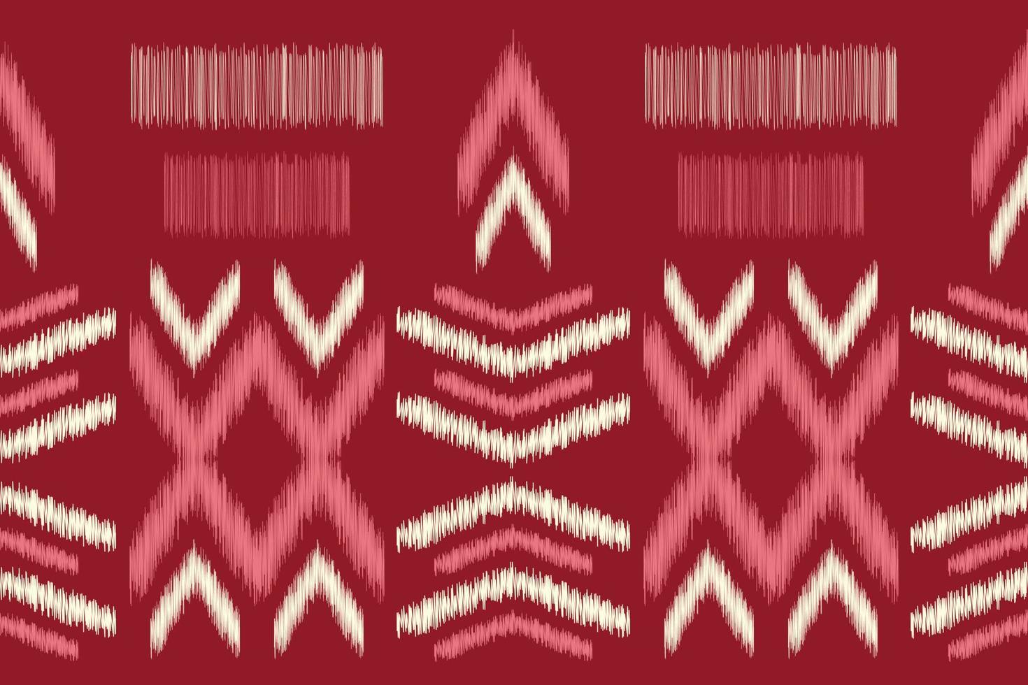 Ethnic Ikat fabric pattern geometric style.African Ikat embroidery Ethnic oriental pattern red background. Abstract,vector,illustration.For texture,clothing,scraf,decoration,carpet. vector