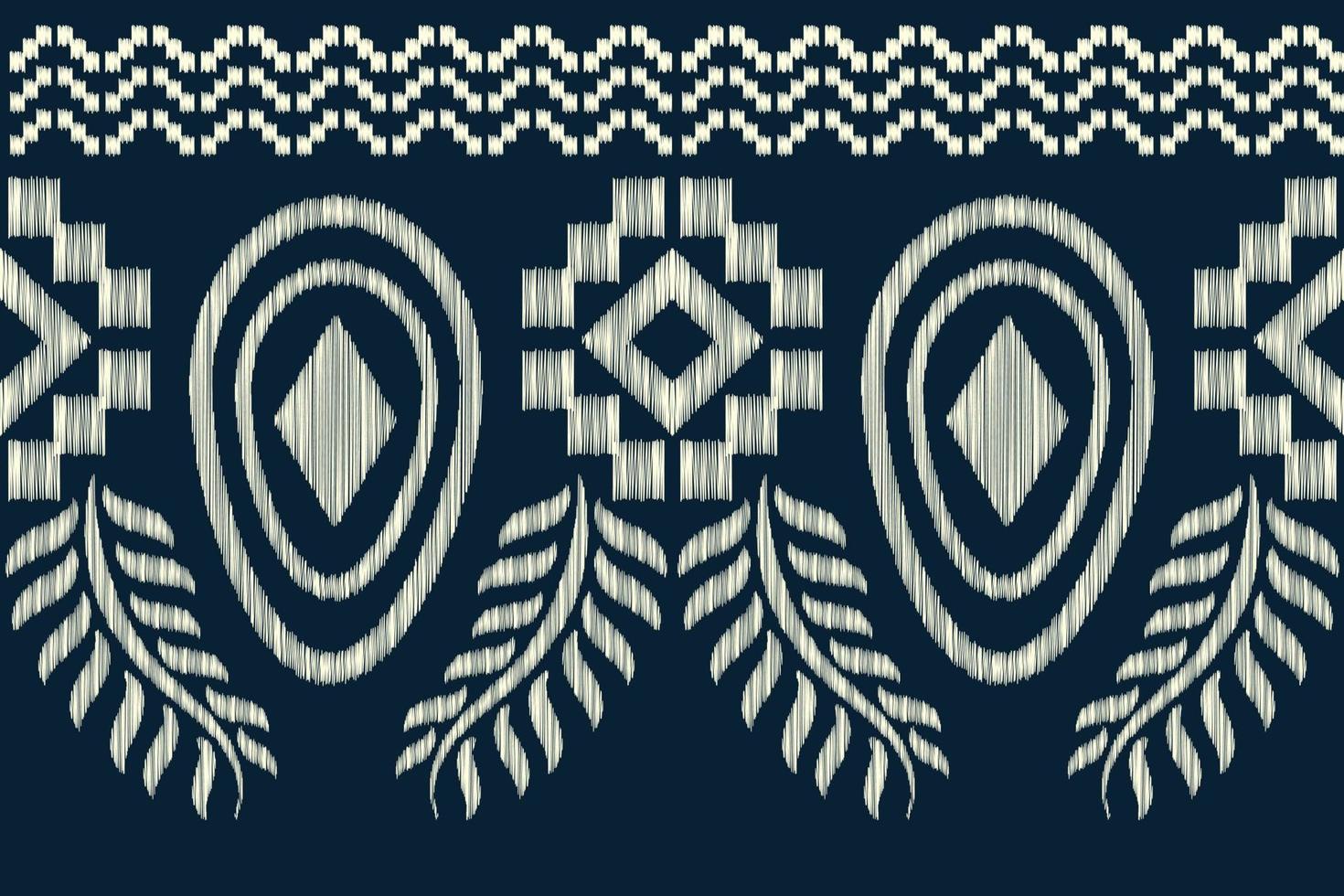 Ethnic Ikat fabric pattern geometric style.African Ikat embroidery Ethnic oriental pattern navy blue background. Abstract,vector,illustration.For texture,clothing,scraf,decoration,carpet. vector