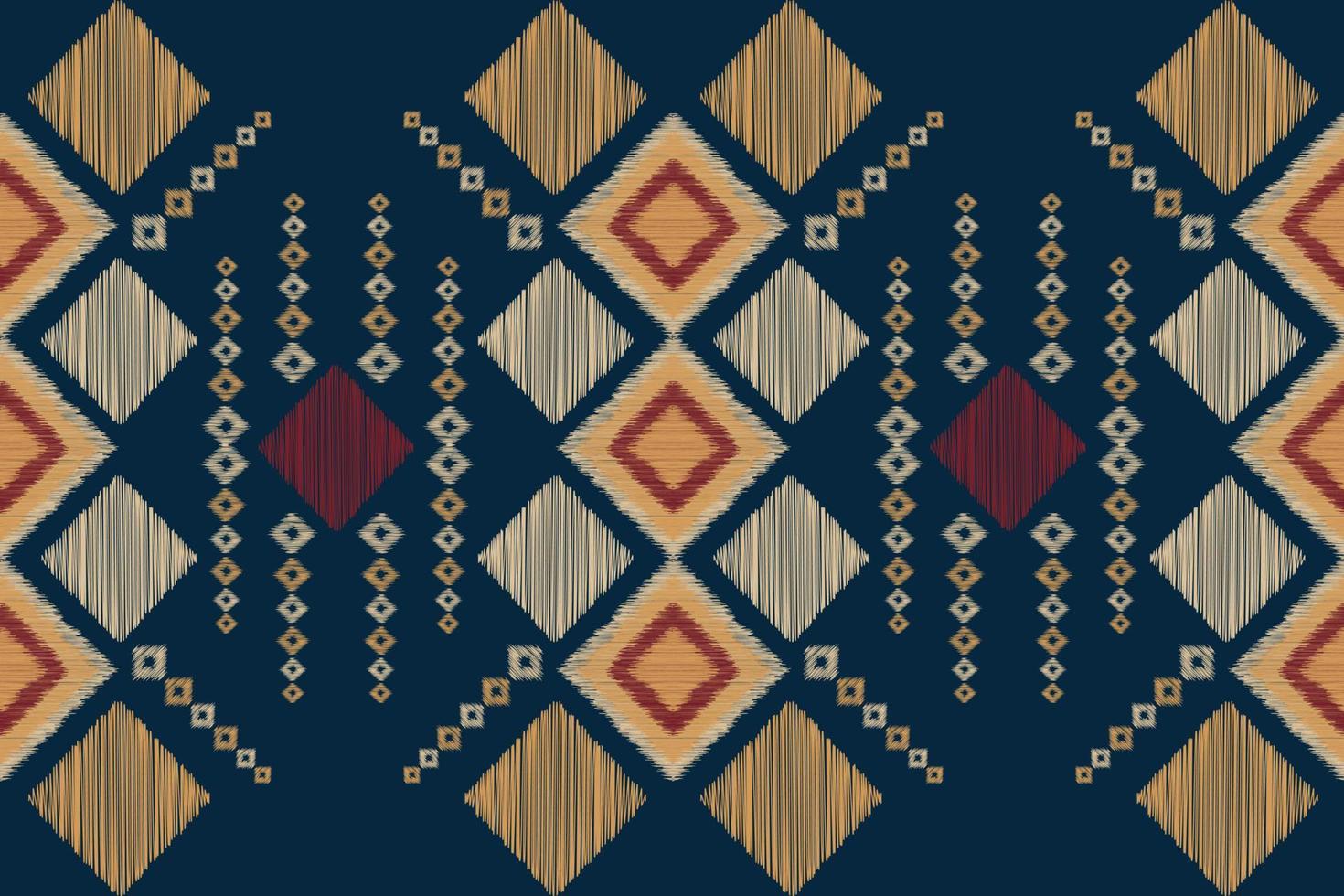 Ethnic Ikat fabric pattern geometric style.African Ikat embroidery Ethnic oriental pattern navy blue background. Abstract,vector,illustration.For texture,clothing,scraf,decoration,carpet. vector