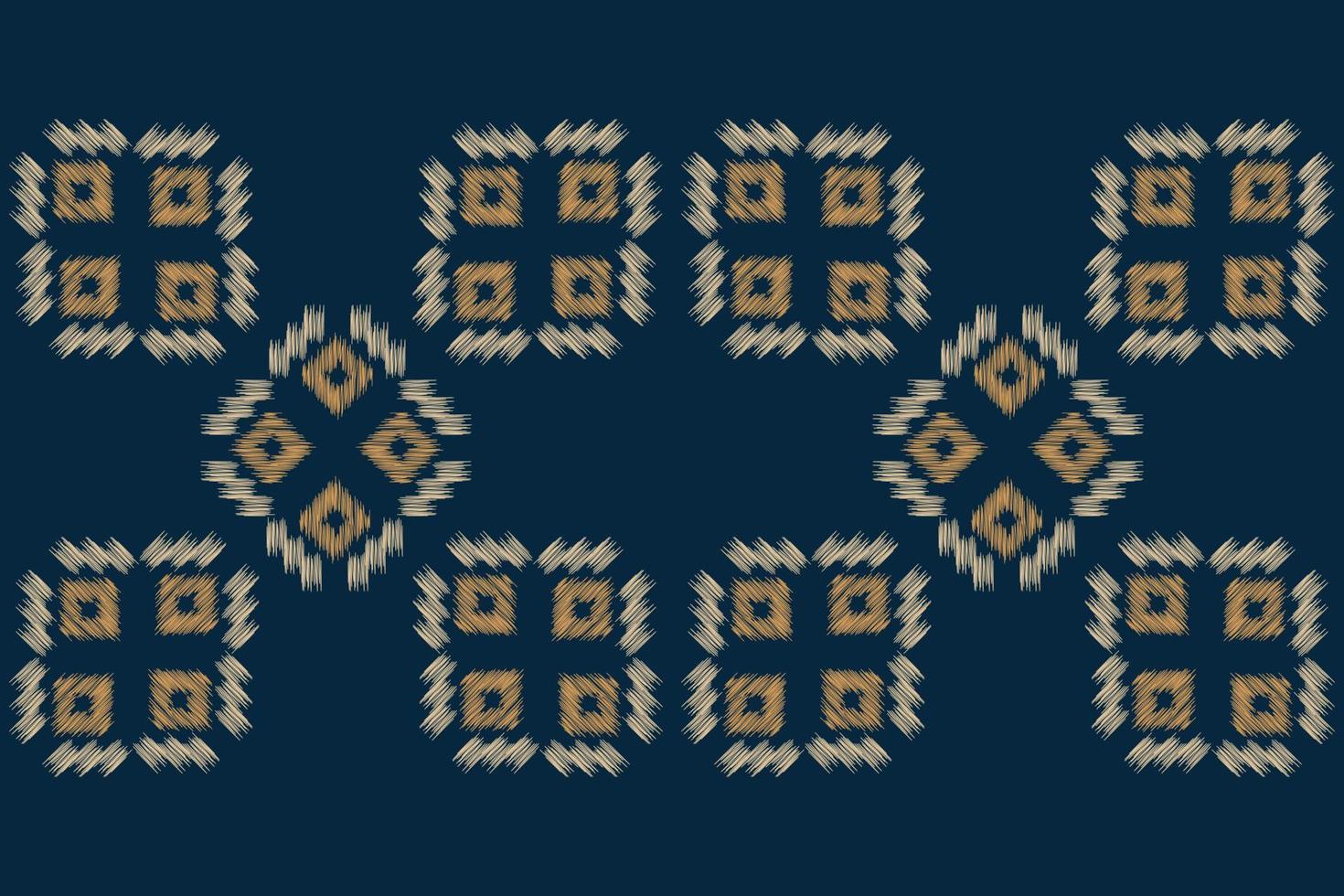 Ethnic Ikat fabric pattern geometric style.African Ikat embroidery Ethnic oriental pattern navy blue background. Abstract,vector,illustration.For texture,clothing,scraf,decoration,carpet. vector