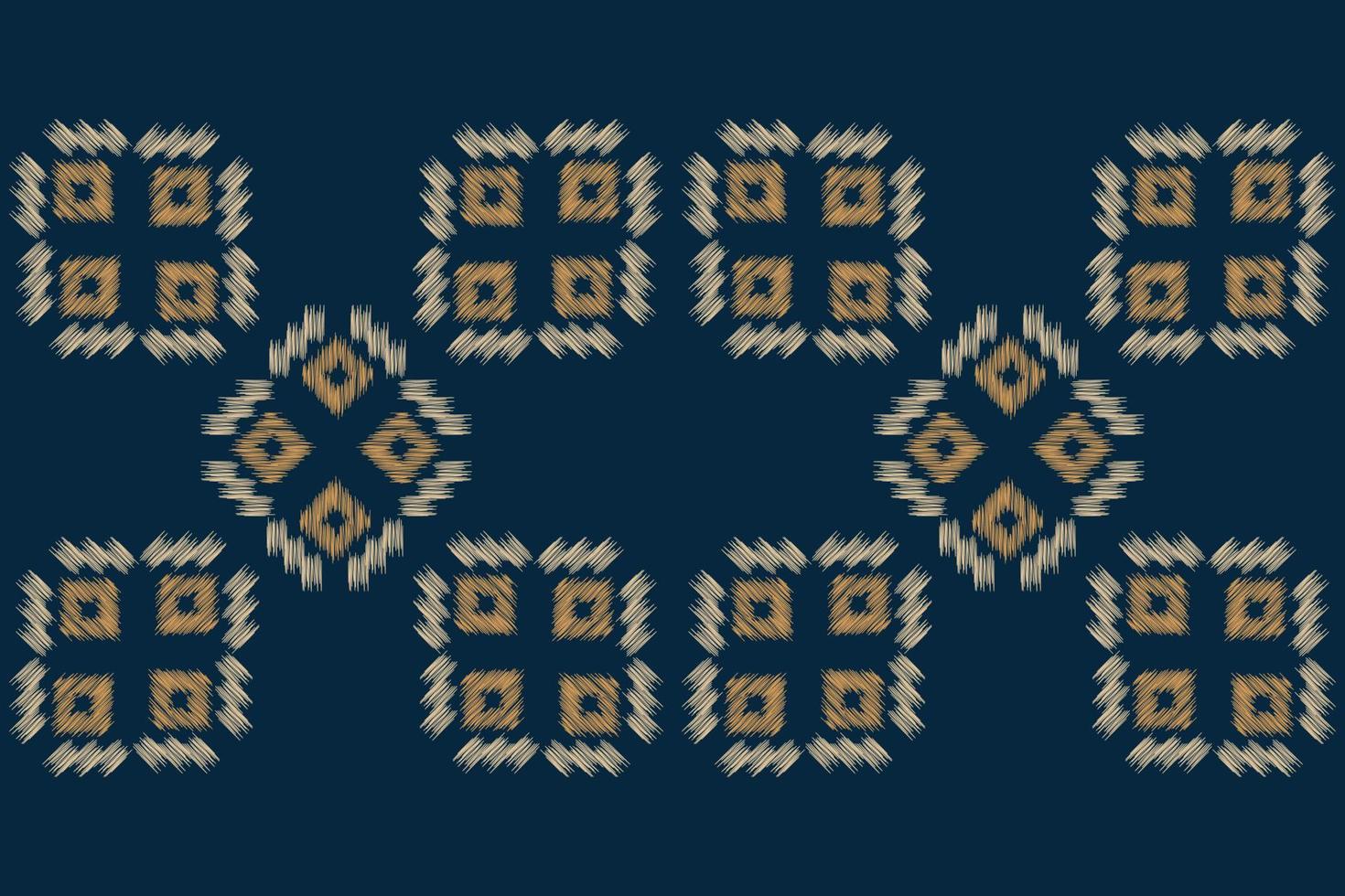 Ethnic Ikat fabric pattern geometric style.African Ikat embroidery Ethnic oriental pattern navy blue background. Abstract,vector,illustration.For texture,clothing,scraf,decoration,carpet. vector