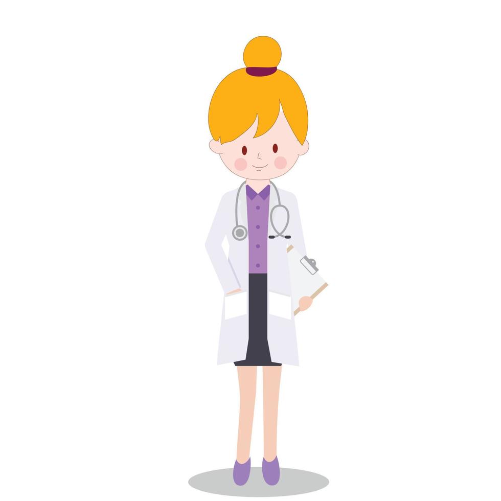 Women nurse stand vector