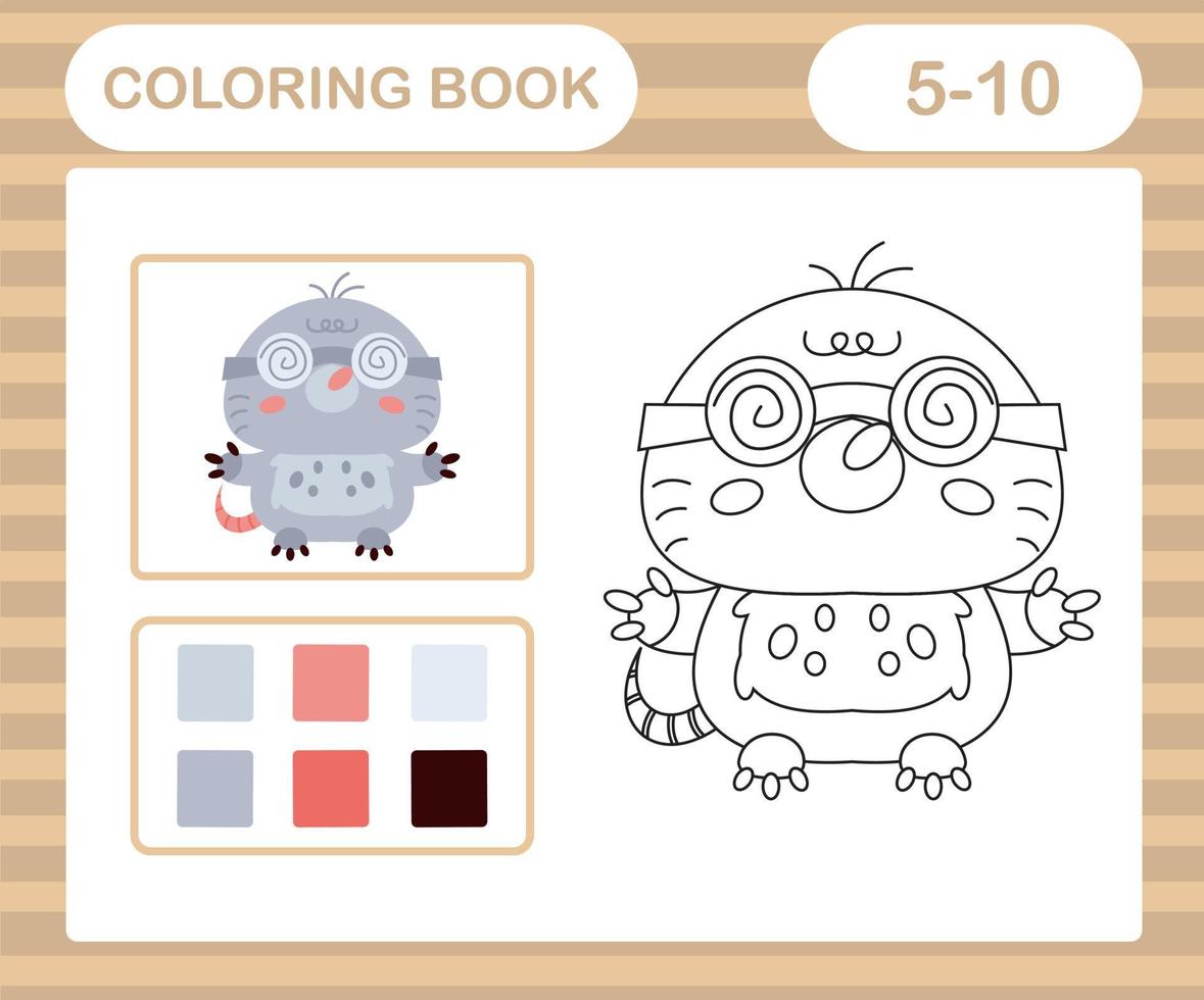 colorante libro o página dibujos animados linda topo,educación juego para niños años 5 5 y 10 año antiguo vector
