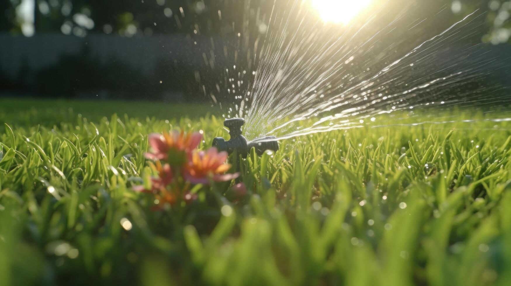 Grass irrigation system Illustration photo