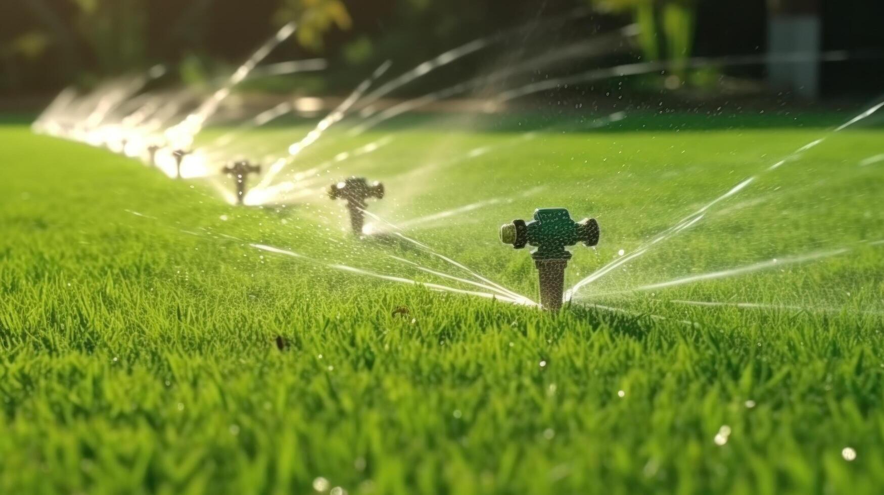 Grass irrigation system Illustration photo