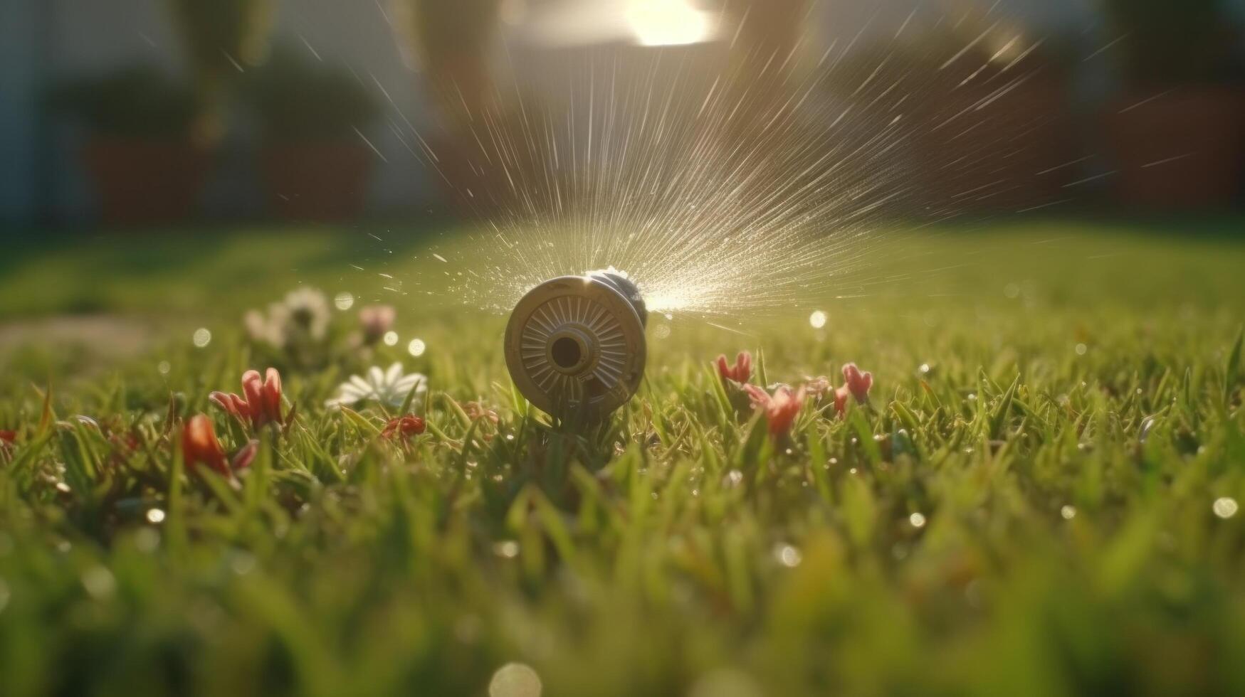 Grass irrigation system Illustration photo