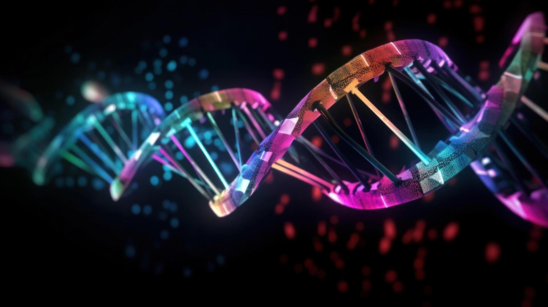 Abstract lights vivid thin DNA double helix. Illustration photo