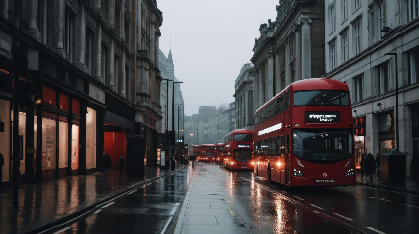 Londres calle antecedentes. ilustración ai generativo foto