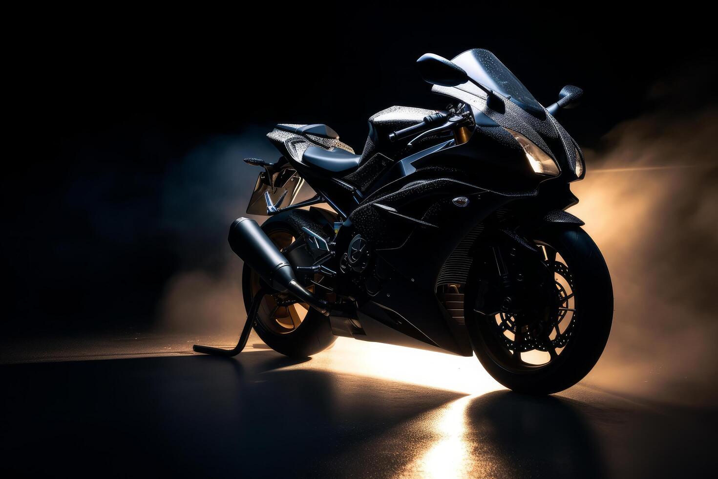 Black sport bike. Illustration photo