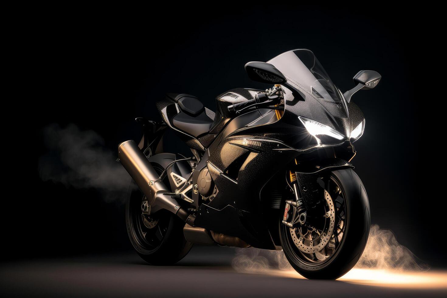 Black sport bike. Illustration photo