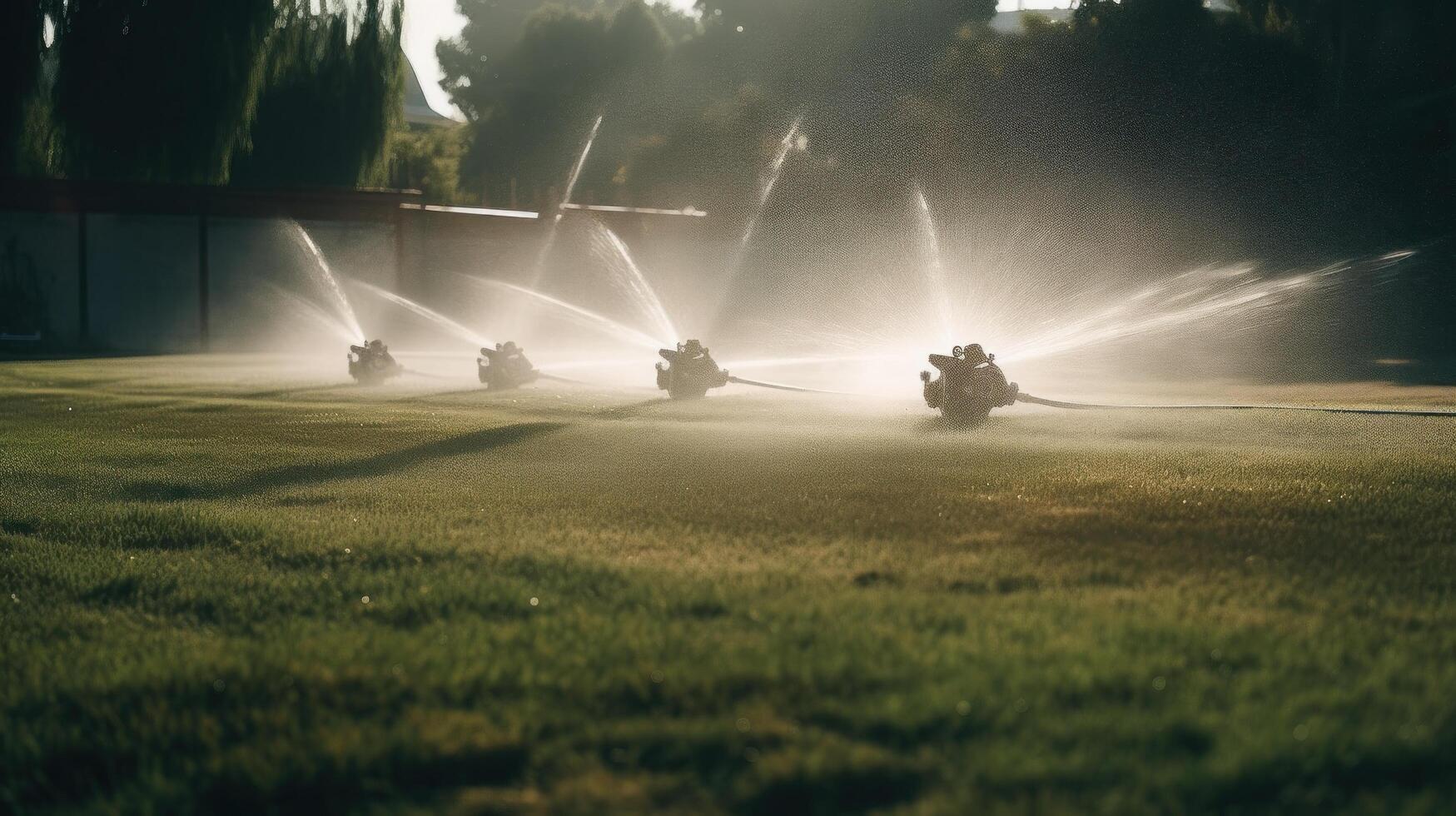 Irrigation system in functional watering of agricultural plants Illustration photo