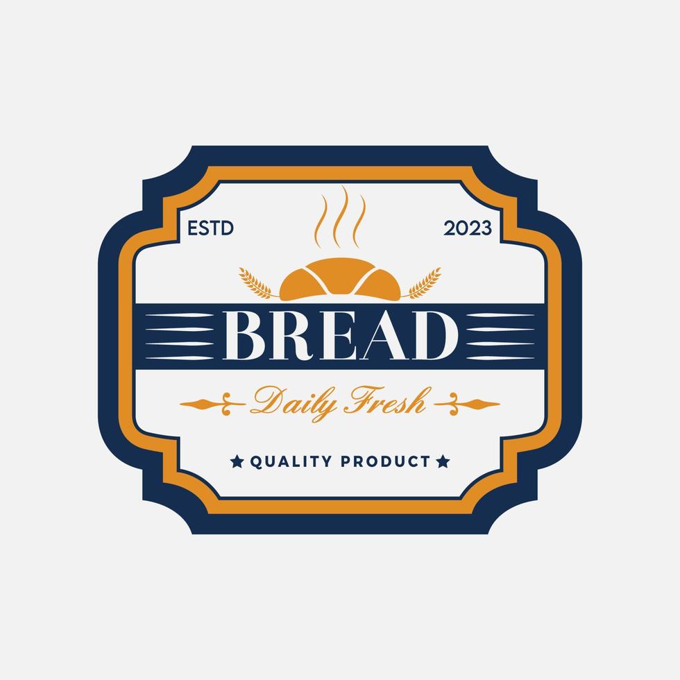 bread vintage retro logo design vector