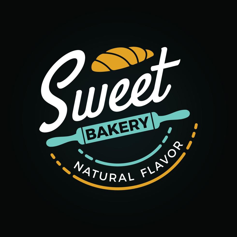 sweet bakery vintage logo vector