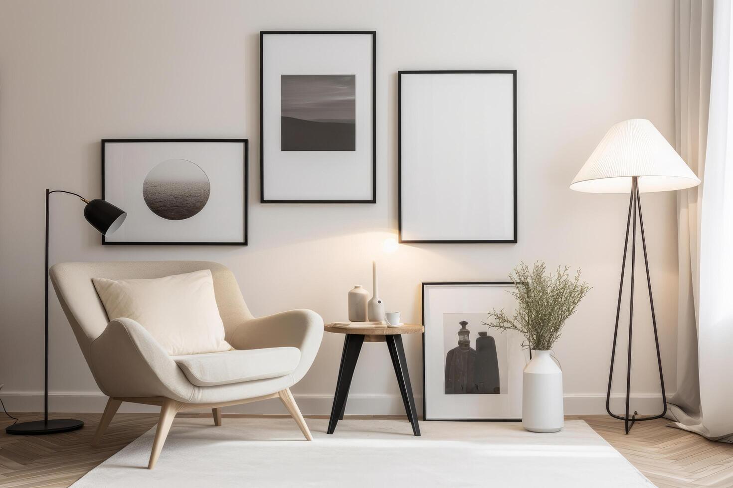 Modern living room interior. Illustration photo