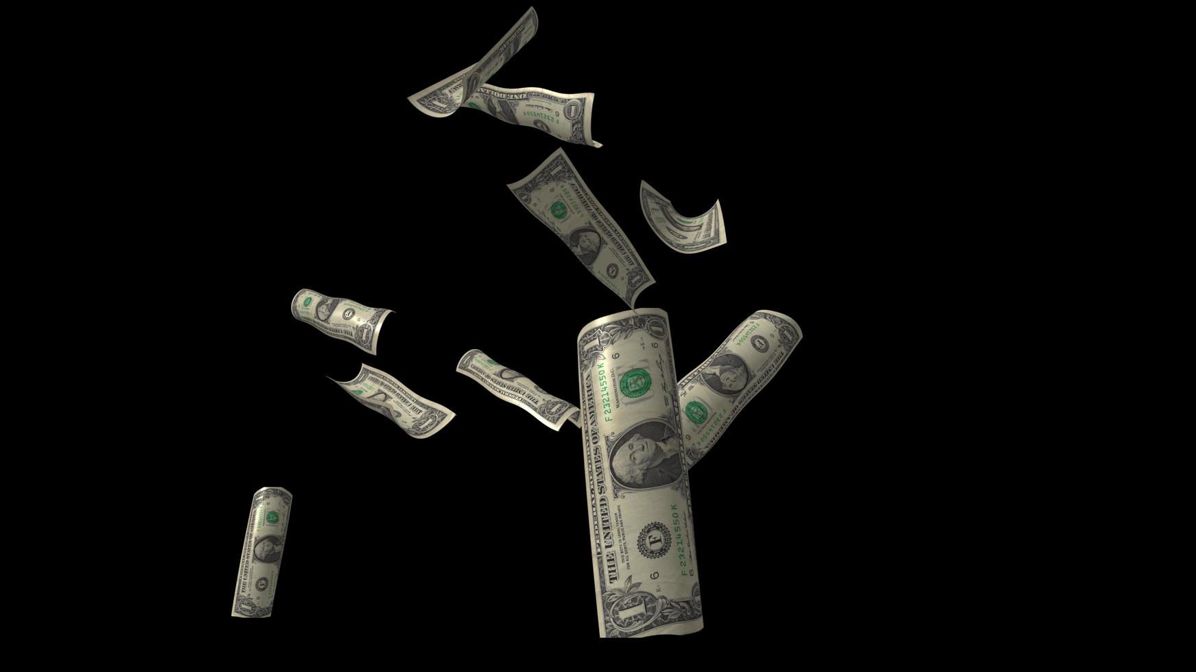 Falling money Dollars background, economic paper buck 3d falling currency finance buck Background for presentation wallpaper. photo