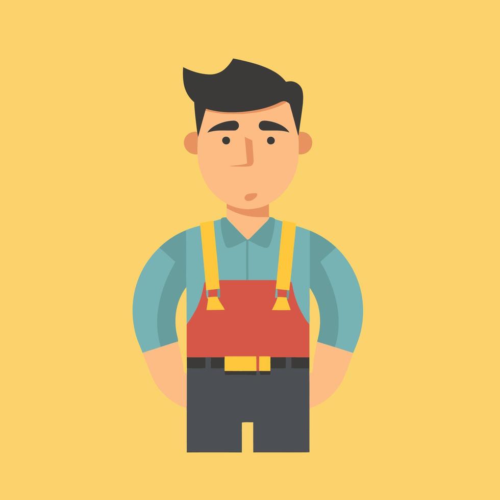 Vector working man smiling cartoon labor