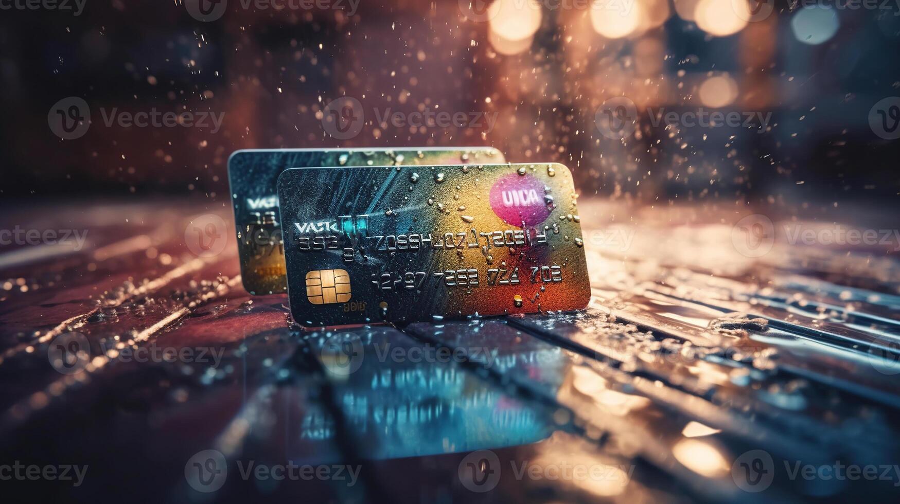 credit card multicolor , image photo