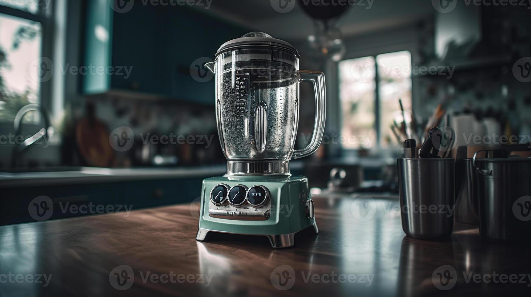 blender in a modern bright kitchen, image photo