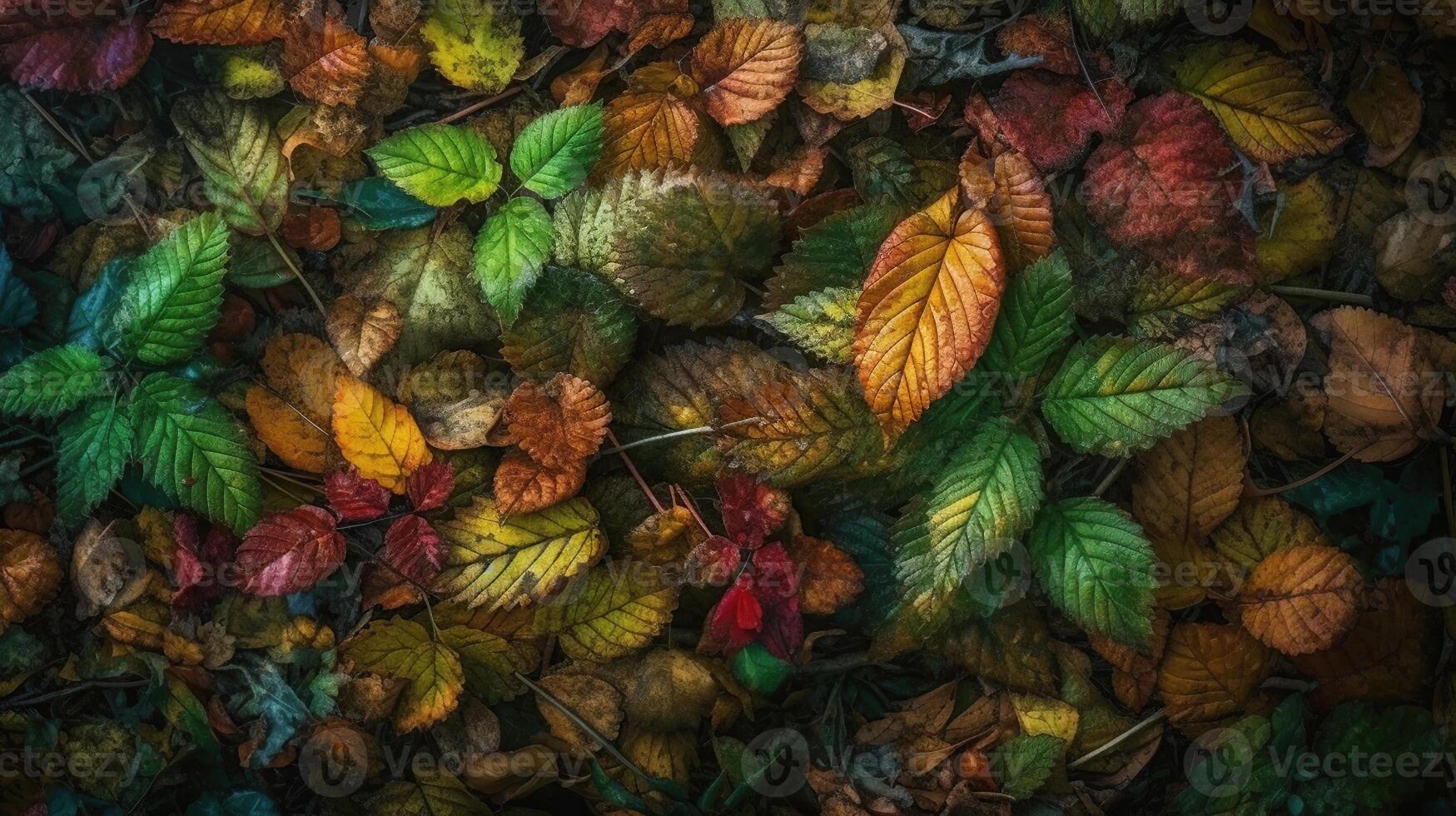 Forest leaves mix, Image photo