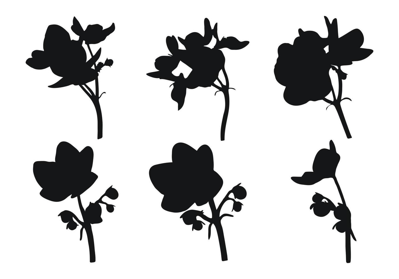 vector real de moda moderno siluetas Violeta, viola. a mano dibujo plantas, hierbas.