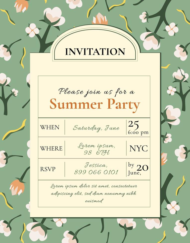 Vintage invitation template. Old classic style. Design for wedding, greeting card, advertisement, label, poster or banner vector