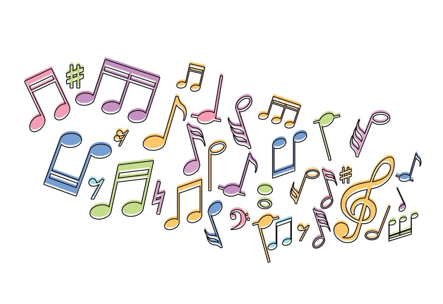 Musical Notes on Background, Musical key signs,  illustration design vector