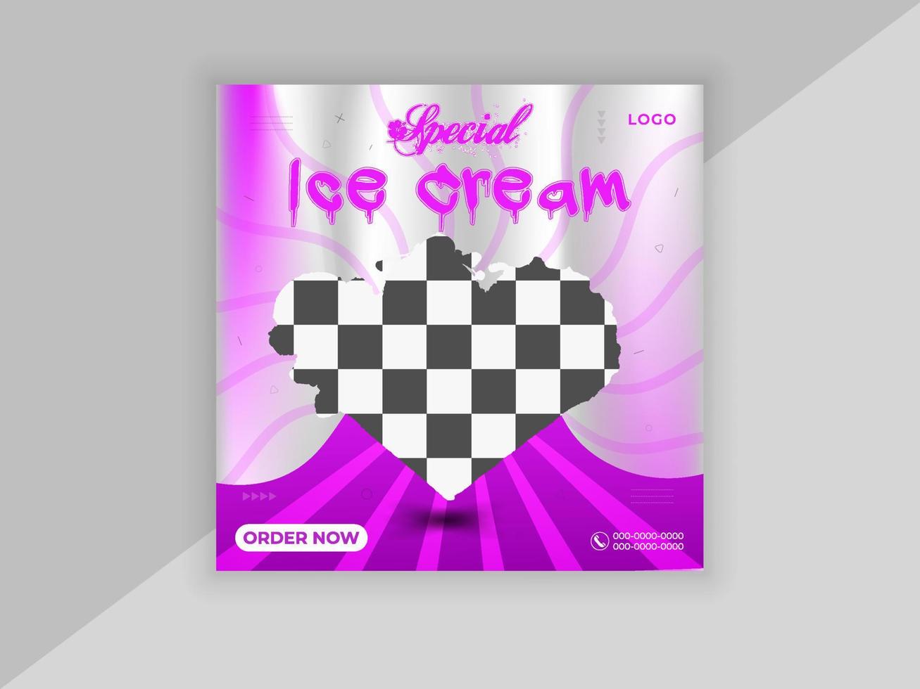 ice cream advertising post design template vector