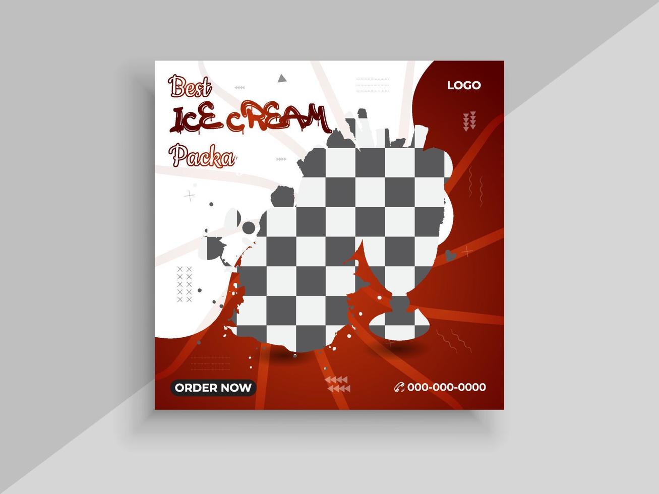 ice cream advertising post design template vector
