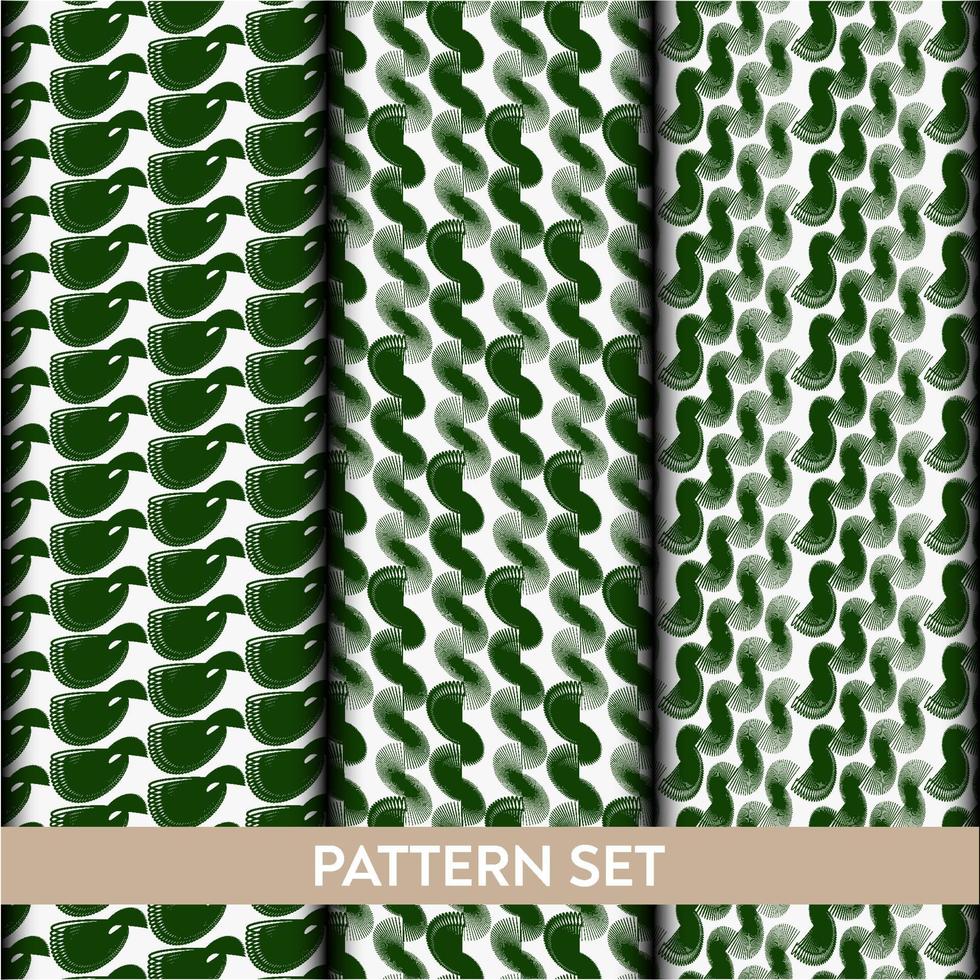 green abstract pattern set template vector