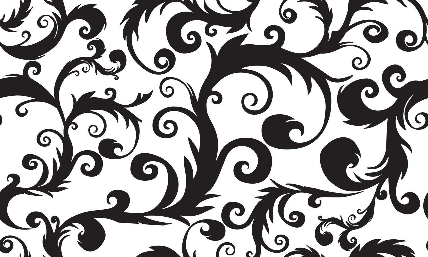 black and white vector floral pattern. Design for wallpaper, wrapping paper, background, fabric. seamless pattern.