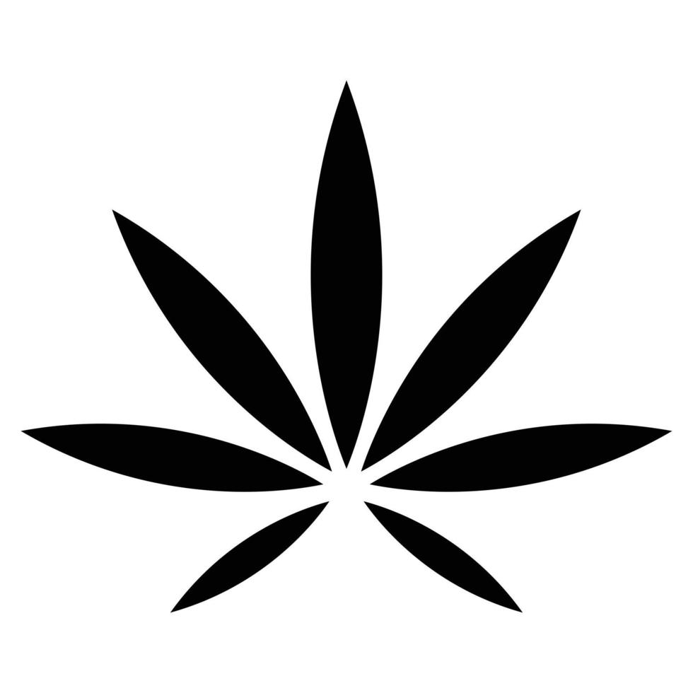 Cannabis leaf vector icon design. Medical flat icon.