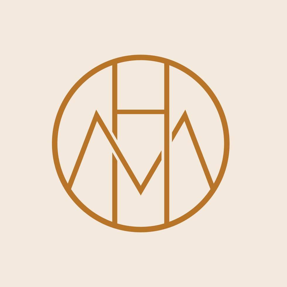 MH initials vector icon. Letter m and h logo design.