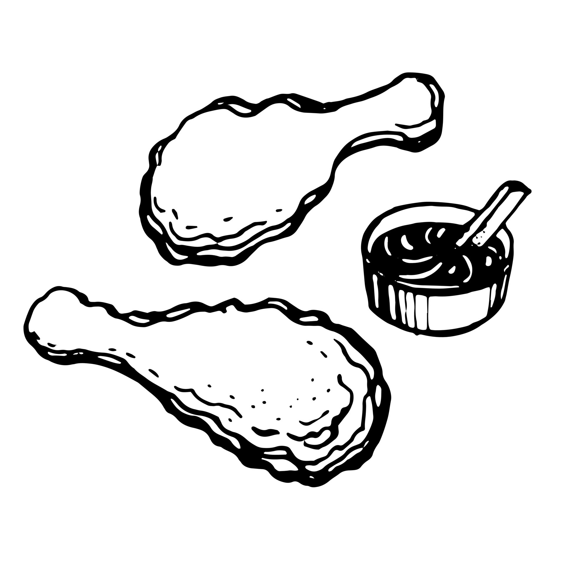 Fried chicken legs with sauce, Vector clipart 23132929 Vector Art at