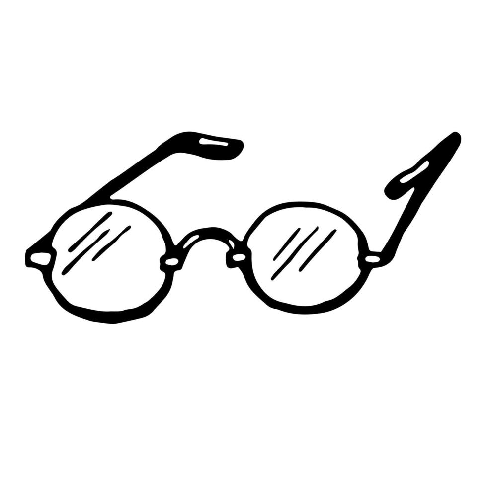 Glasses. Vector, black line, isolated vector