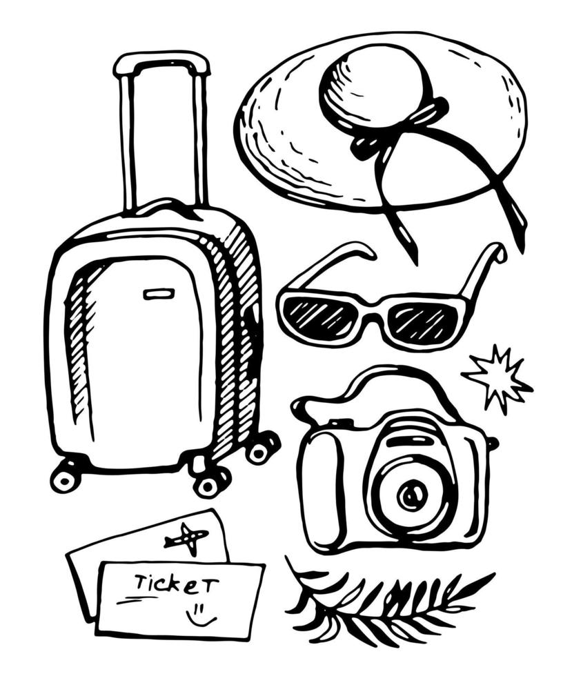 Travel set. Vector clipart