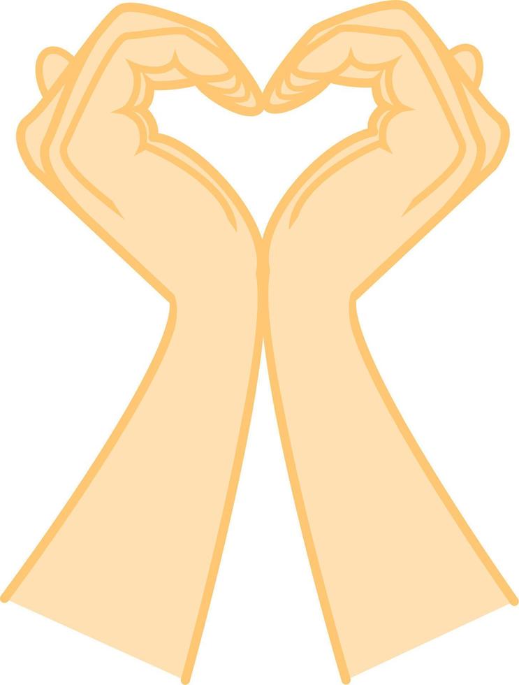 Hands making a heart symbol vector illustration.