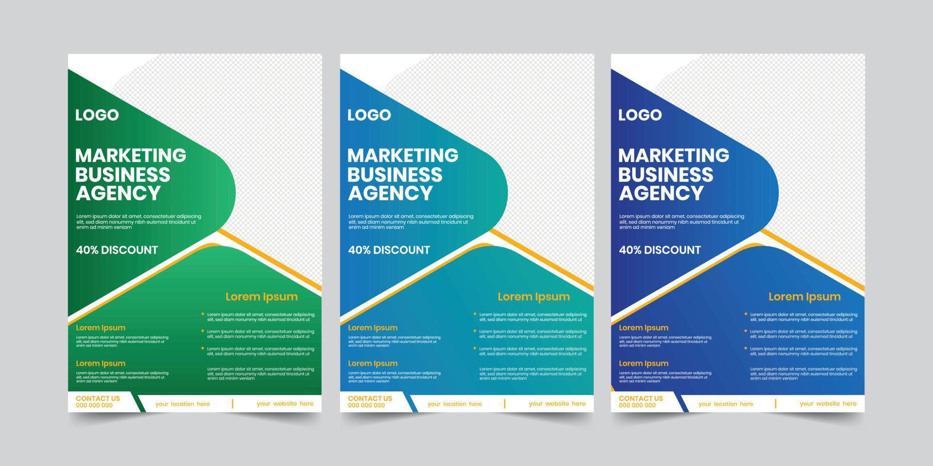 New business marketing print layout free template vector