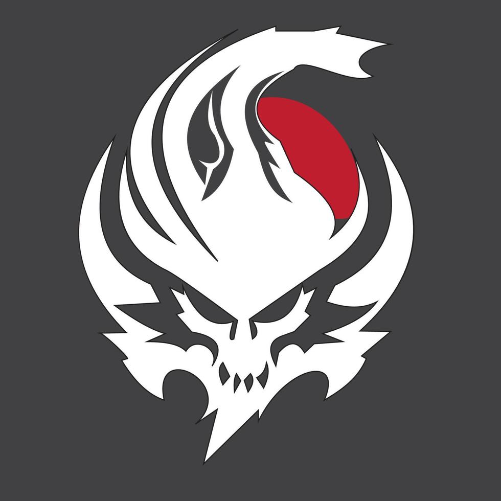 Skull Shinigami Logo Design vector