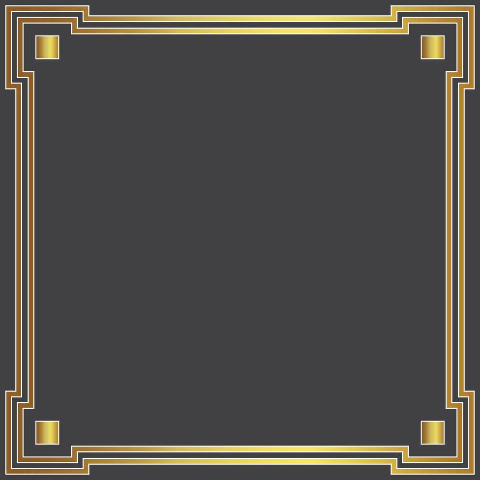 Golden Islamic Square Frame vector